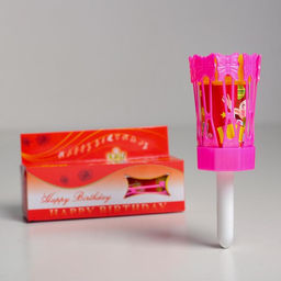 Свеча для торта музыкальная Цветок, розовая, 155 см - Страна карнавалия фото 3