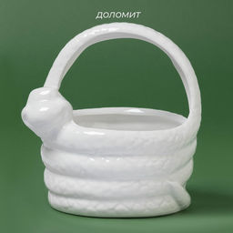 Конфетница Доляна «Милые змейки», 12.6×11.8×14 см, доломит, белая