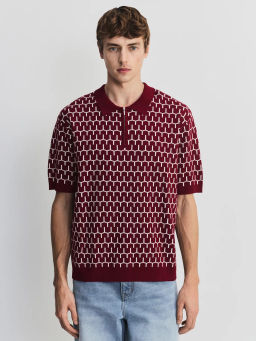 Джемпер поло из жаккарда ZR2605043305-70 / Zarina