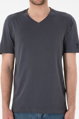 Erkek Regular Fit V Yaka Antrasit Basic Ti__rt Sepette S_rpriz _ndirim - U.s. polo assn фото 7