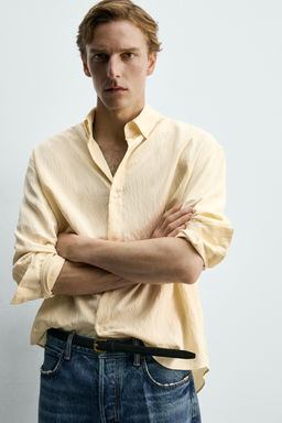 CAMISA FLUIDA RAYAS / Amarillo - Zara фото 5