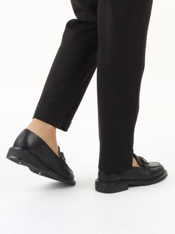 03-DEB57-1 BLACK Лоферы женские (натуральная кожа)