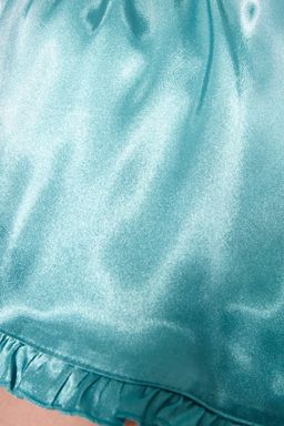 Trendyolmilla Lacivert F?rf?rl? Ip Ask?l? Saten Sortlu Dokuma Pijama Tak?m? THMSS22PT0274  фото 5