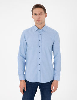 A__k Mavi Slim Fit Uzun Kollu G_mlek