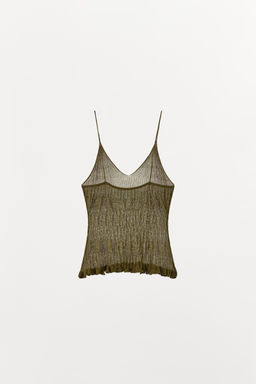 TOP PUNTO TIRANTES TEXTURA / Khaki - Zara фото 5