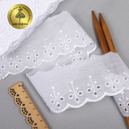Кружево шитье KRUZHEVO арт.TBY.0161 шир.40мм цв.белый уп.13,71м