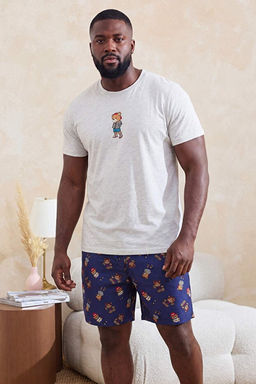 Gri Melanj Regular Animal Homewear B_y_k Beden Pijama Tak_m_ TMNSS26AI00017