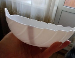 Салатник из белой стеклокерамики с рельефным рисунком Asti Лист 17.8см 0001D10/50-SK - Delta фото 11