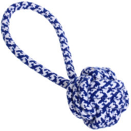 Цена за 6 шт. Игрушка - канат для собак мелких и средних пород "НЕСКУЧАЙКА", цвет синий, 18см / 75гр (лейбл)