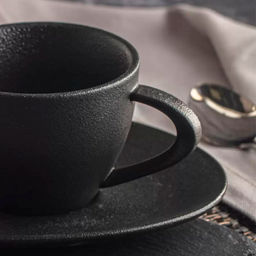 ROCK BLACK ЧАЙНАЯ ПАРА 200мл. фарфор, арт. DM8026