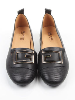 06-M47-56 BLACK Туфли женские на широкую ногу (натуральная кожа)