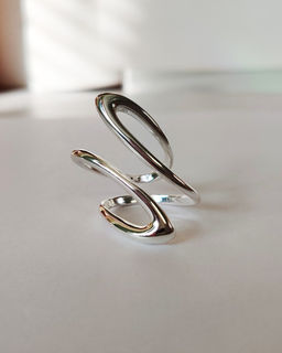 Кольцо с белым серебрением