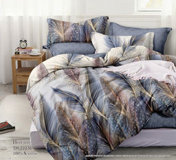 Постельное белье - Поплин Премиум 2236 Оперение 2-спальный с Евро простыней