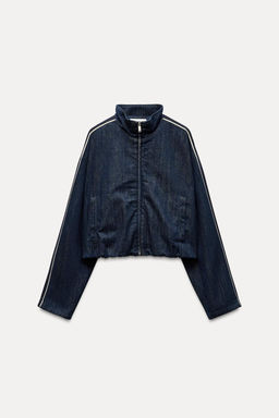 CONTRAST STRIPE DENIM JACKET - Zara фото 4
