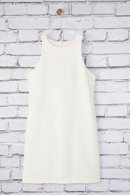 Trendyolmilla Beyaz Keten Kar?s?ml? Duz Kesim Mini Dokuma Elbise TWOSS25EL00649  фото 5