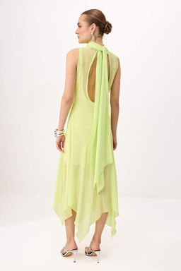 Lime Sifon Astarl? Dokuma Asimetrik Midi Elbise TPRSS26EL00124 - Trendyolmilla фото 4