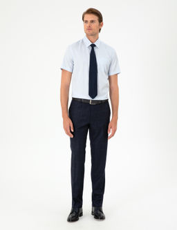 A__k Mavi Regular Fit K_sa Kollu Basic G_mlek