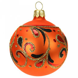 Елочная игрушка шар стеклянная Боярушка д6см, ручная художественная роспись, подарочная упаковка, набор 4шт (Россия) - Домашняя мода фото 3