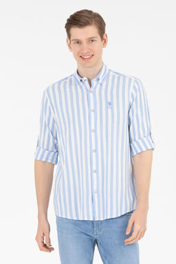 U. S. Polo Assn / Мужская синяя рубашка с длинным рукавом - U.s. polo assn фото 2