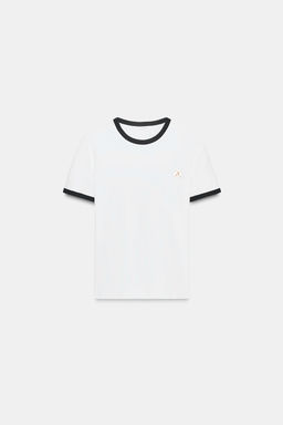 ZARA T-SHIRT WITH TRIM AND BROOCH  фото 15