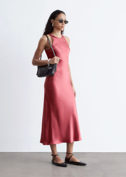 Vestido midi de sat?n sin mangas - H&m фото 8
