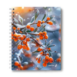 Светоч Т211 Тетрадь общая с твердой обложкой, матовая ламинация + выборочный лак A5 96 л. на гребне 65 г/кв.м , белизна 100 % 4 шт. клетка 01555 Зимняя ягода фото 4