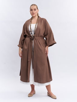 Кардиган льняной длинный TKA04052BEG18