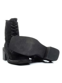 04-E21W-2B BLACK Ботинки зимние женские (натуральная замша, натуральный мех) - Фабричный китай фото 16