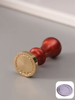 Печать для сургуча с пластиковой ручкой «Рамка круглая плетёнка с бантиком», 6.3×2.5×2.5 см