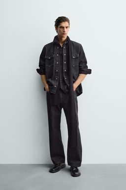 STUDDED WESTERN DENIM SHIRT