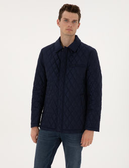 Lacivert G_mlek Yaka Mont