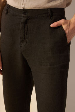 Siyah Limited Edition %100 Keten Regular Fit Pantolon TMNSS25PL00029 - Trendyolmilla фото 7