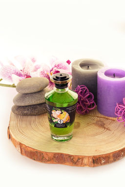 Масло массажное для тела Shunga Экзотический зеленый чай (Exotic Green Tea), разогревающее, 100мл.