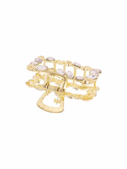 Цена за 6 шт. Крабик для волос «Кэли», прямой, 5 см, золото