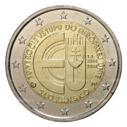 2 евро 2014 года 10 лет членства Словакии в ЕС