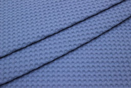 Вафельное премиум-полотно Italy цв.Светлый джинсово-голубой, ш.1.5м, хлопок-100%, 240гр/м.кв - Купава фото 4