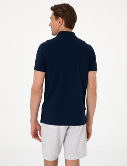 Lacivert Slim Fit Polo Yaka Ti__rt
