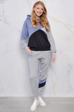 Арт. 2515 Костюм с брюками женский 44-52 (5 шт) Цвет:верх-серый,лаванда,черный,низ-серый