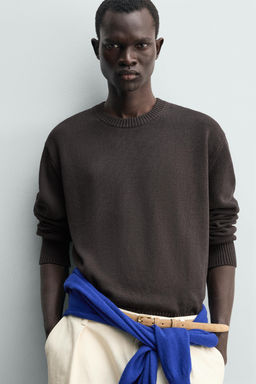 JERSEY REGULAR FIT ALGOD?N - LINO / Marr?n - Zara фото 5