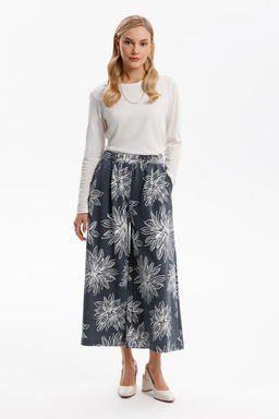 ЕВТ 4150/синий,крупные астры брюки жен