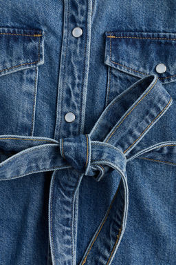 MAMA Camisa denim con cinturon de anudar - H&m фото 7