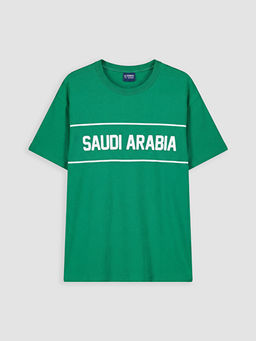 Bisiklet Yaka Suudi Arabistan Bask?l? Erkek ?ocuk Ti??rt