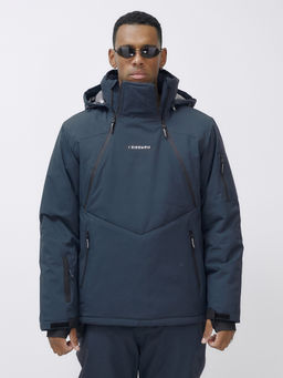 Горнолыжный костюм анорак мужской зимний темно-серого цвета 389TC - Leifensh фото 13