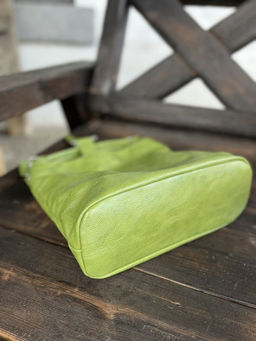 Женская сумка хобо из эко кожи 007 Зеленый - Cidirro фото 6