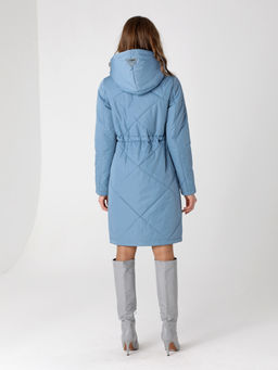 24312 Пальто дем. серо-голубой - Dizzyway фото 4