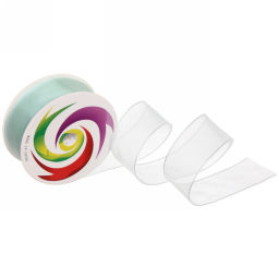 Цена за 5 шт. Лента для декорирования "Нежность" 2,5 см, 5 м, Зеленый (капрон)