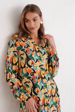 11188 Рубашка с ярким принтом