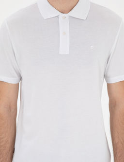 Beyaz Slim Fit K_vr_lmaz Polo Yaka Basic Ti__rt