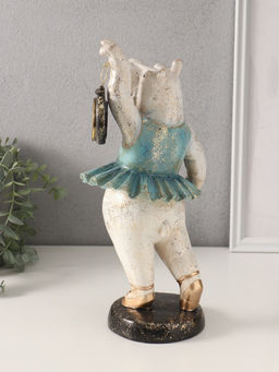 Фигурка-часы настольные полистоун «Бегемот-балерина», 13.5×15×32.5 см