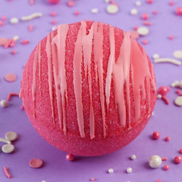 Бомбочка для ванны, 130 г, аромат клубничного пломбира, CANDY FOOD